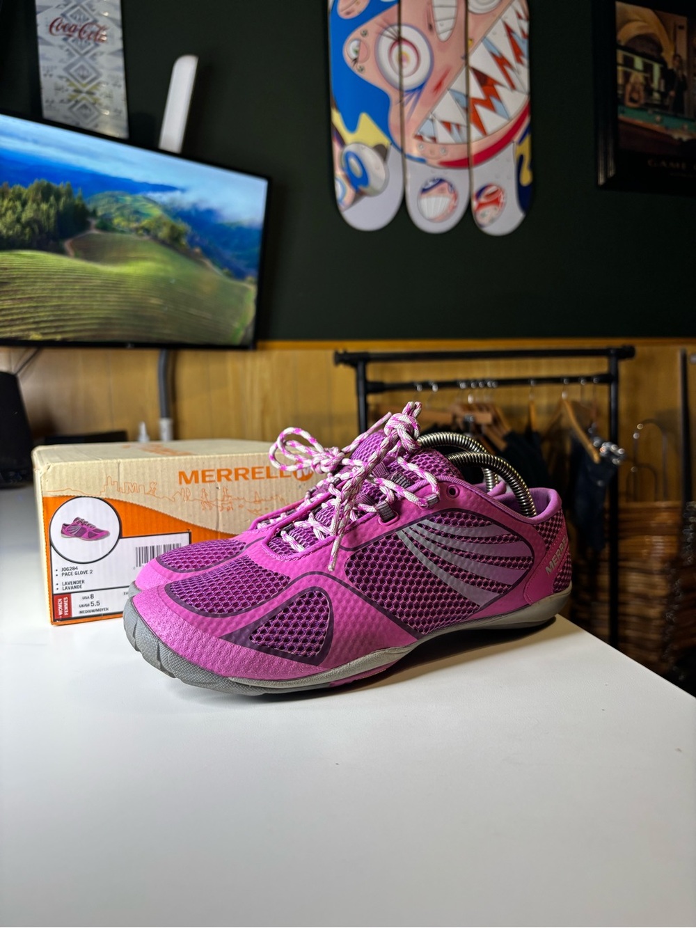 Merrell Lavender /Fuchsia Lace Up Running Sneakers. Size 8 Style J06284.